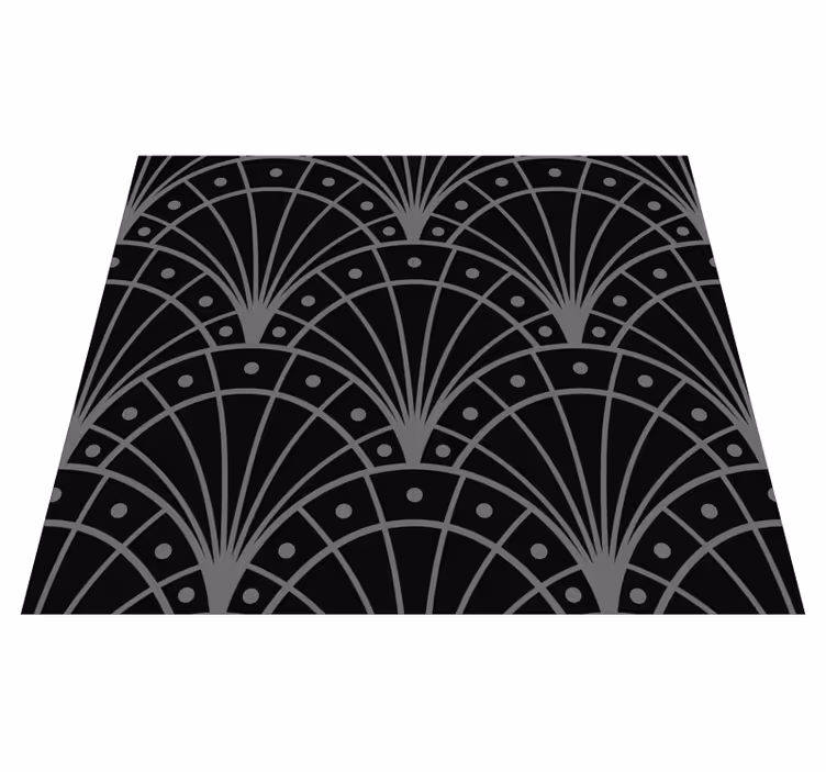 Elegant black art deco black vinyl rug - TenStickers
