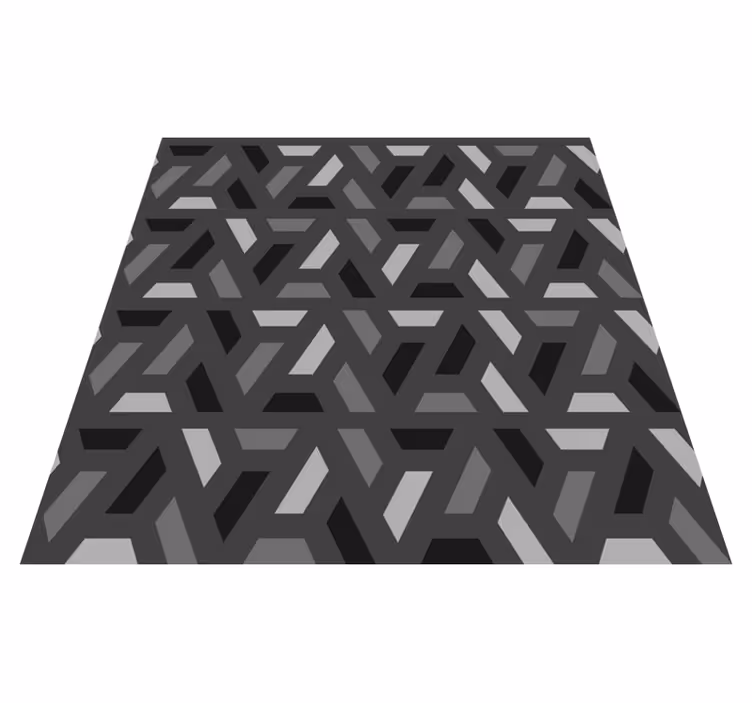 Black vinyl rug geometric triangles in black tones - TenStickers