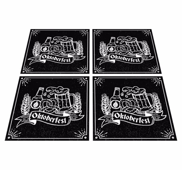 Black vinyl rug cold beer with name - TenStickers
