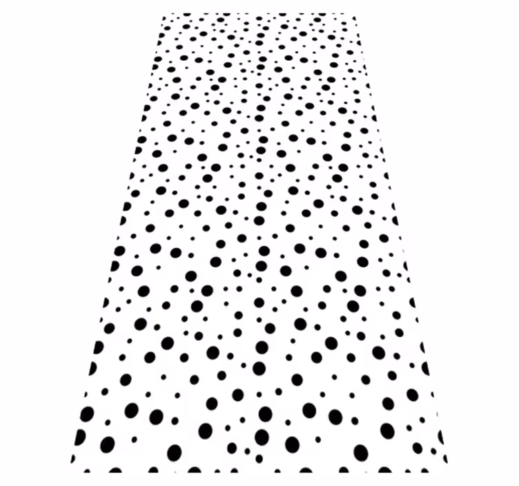 Black vinyl rug with black dots on white - TenStickers