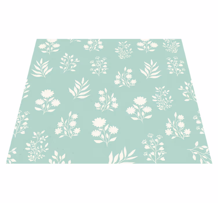 Green vinyl rug with small floral pattern - TenStickers