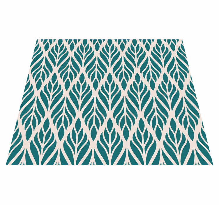 Green vinyl rug with ethnic floral design - TenStickers
