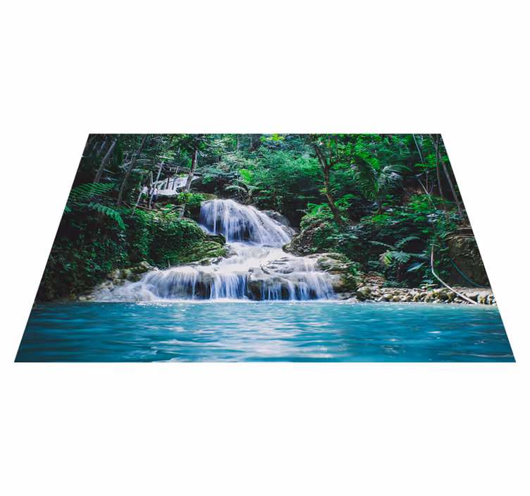 Green vinyl rug tropical paradise design - TenStickers