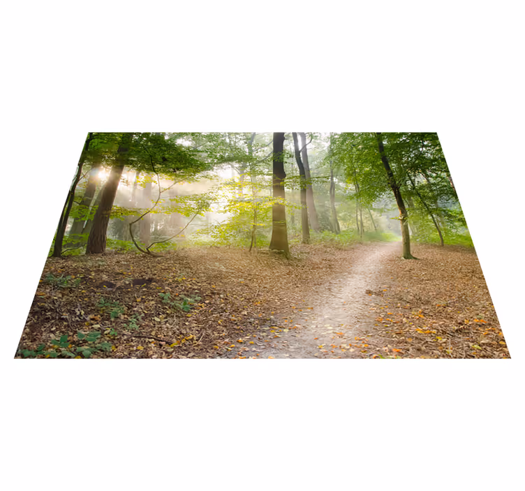 Green vinyl rug forest path calm - TenStickers