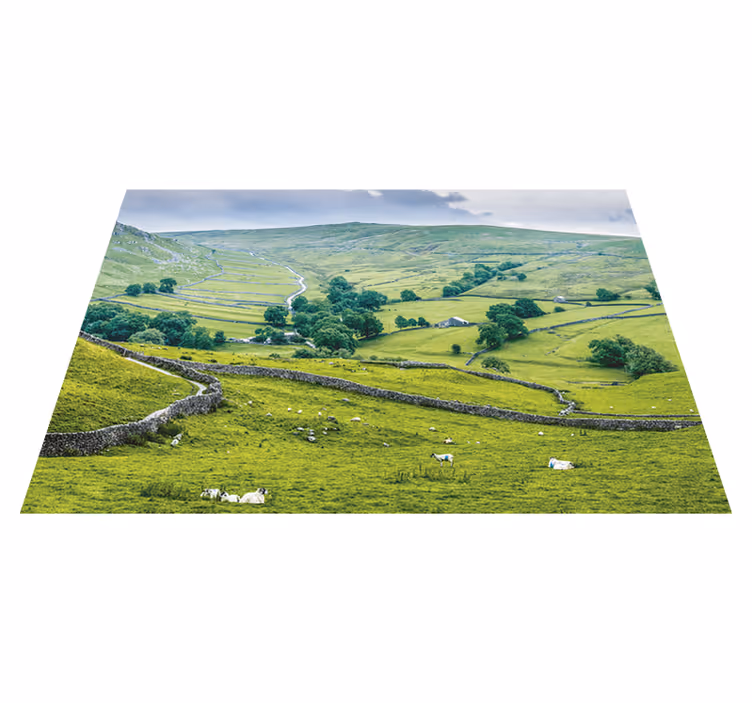 Green vinyl rug inspired by the english countryside - TenStickers
