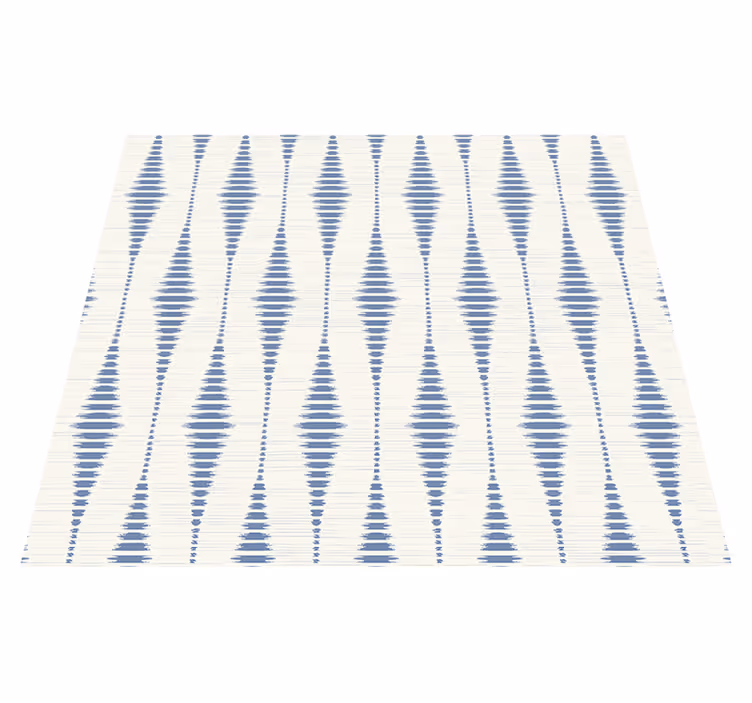 Outdoor vinyl rug in blue and beige rabaul ikat - TenStickers
