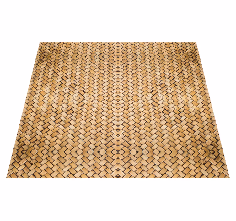 Bamboo woven effect outdoor vinyl rug - TenStickers