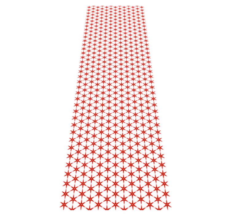 Red vinyl rug with red korean stars design - TenStickers