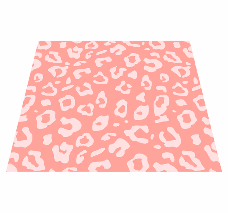 Pink vinyl rug with leopard print design - TenStickers