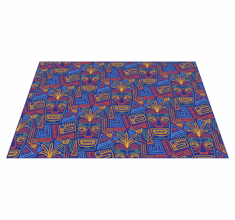 Colorful Mandala Pattern Overlay ethnic vinyl rug - TenStickers