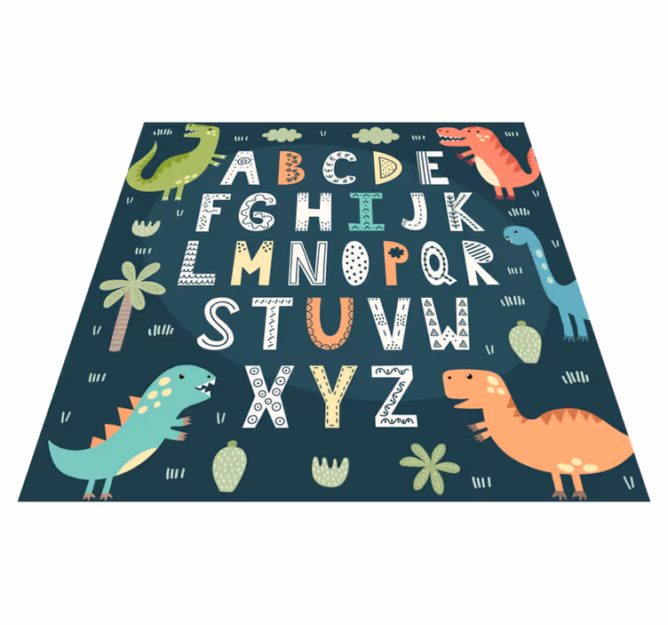 Alphabet Dinosaur Playroom bedroom vinyl rug - TenStickers