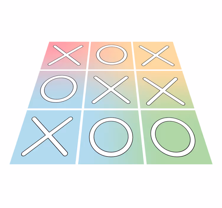 Tic-Tac-Toe Play gaming vinyl rug - TenStickers