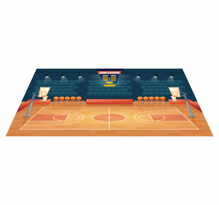 Vinyl rug basketball court with name - TenStickers