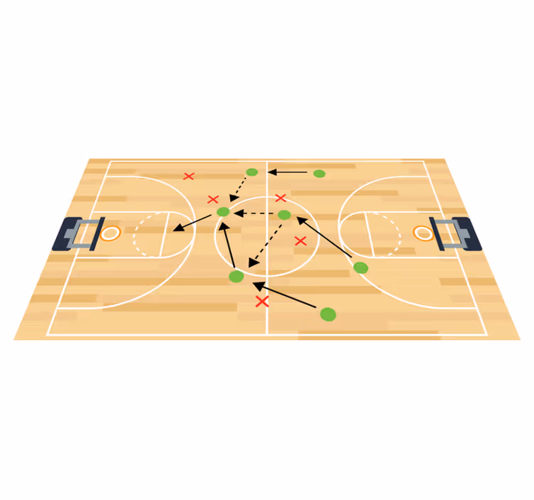 Vinyl rug basketball court play - TenStickers