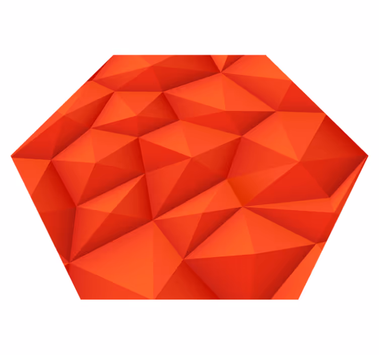 Geometric Red Polygons geometric vinyl rug - TenStickers