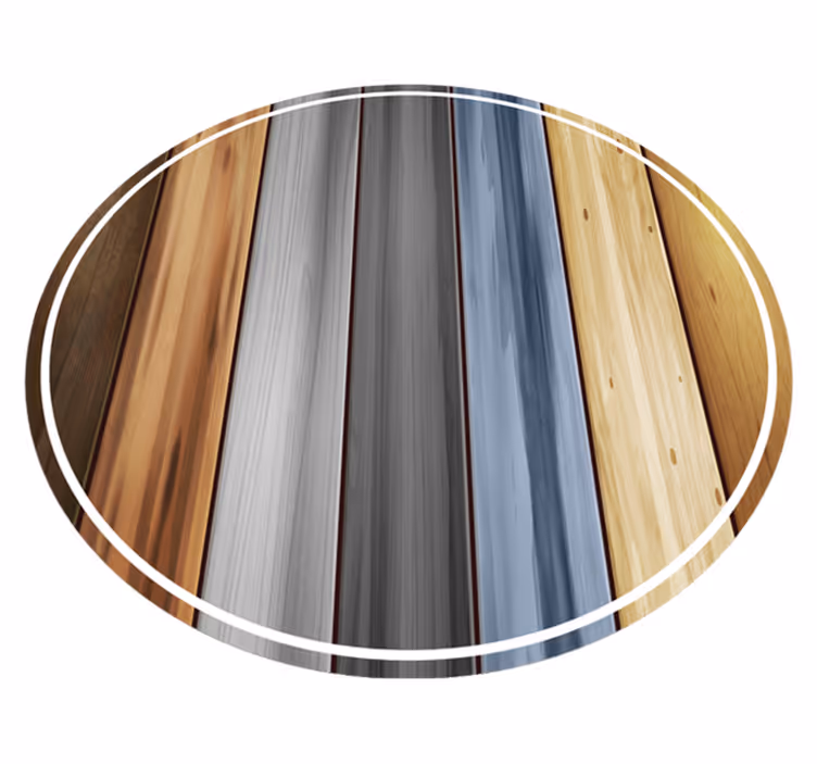 Striped Timber Circlet wood vinyl rug - TenStickers