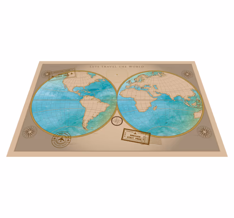 World Map Decor world map vinyl rug - TenStickers