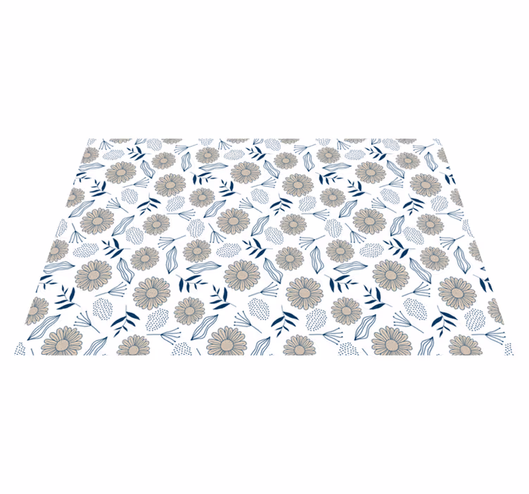 Floral Botanical Motif flower vinyl rug - TenStickers