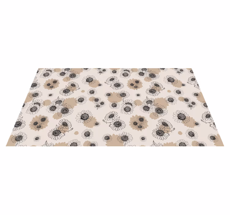 Floral Surface Pattern flower vinyl rug - TenStickers