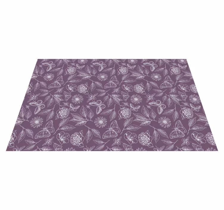 Floral Symmetry flower vinyl rug - TenStickers