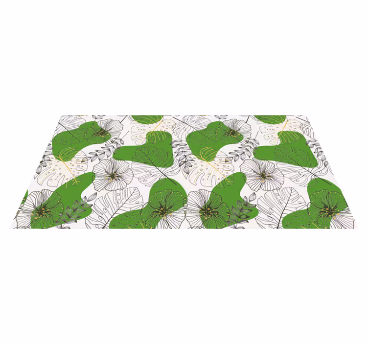 Tropical Monstera flower vinyl rug - TenStickers