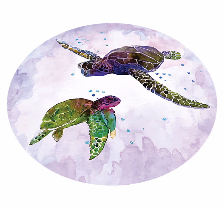 Pain Art Turtles animal vinyl rug - TenStickers