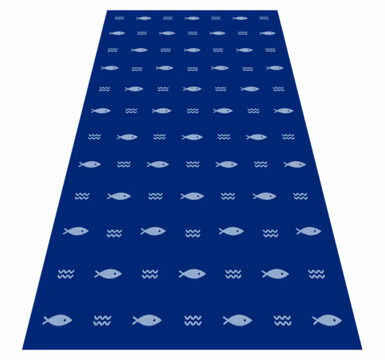 Minimal fish pattern minimal vinyl rug - TenStickers