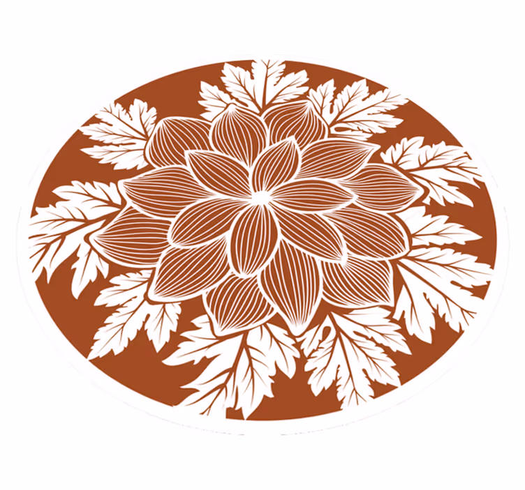 Botanical Motif Centerpiece flower vinyl rug - TenStickers