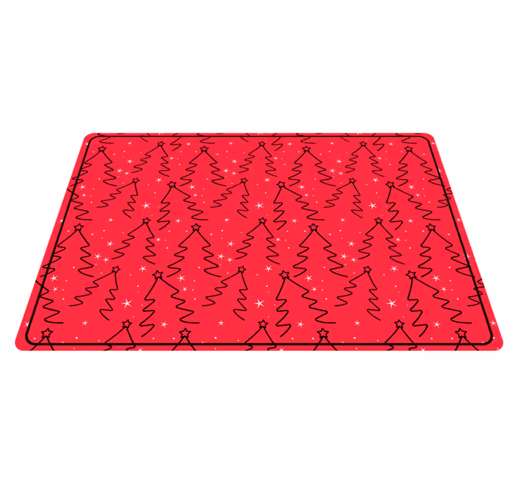 Festive Doodle Pattern christmas vinyl rug - TenStickers