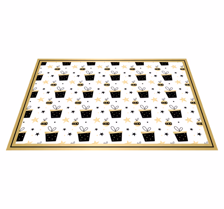 Elegant Gift Box Pattern vinyl bedroom rug - TenStickers