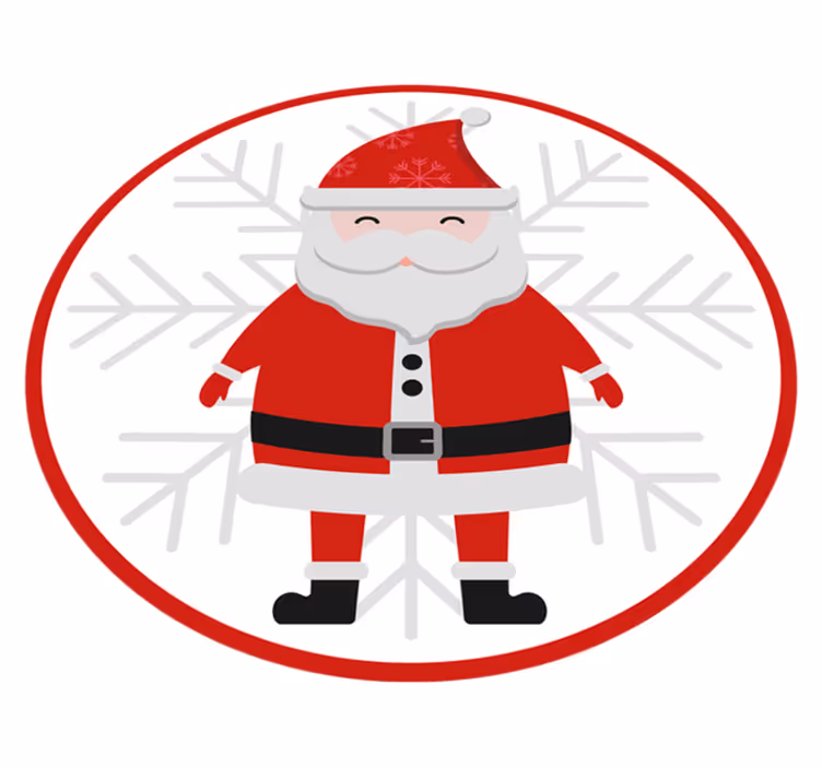 Santa Claus Circle christmas vinyl rug - TenStickers