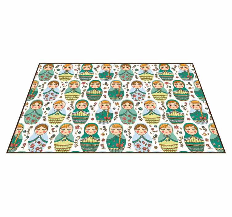 matrioska pattern rectangular rug - TenStickers