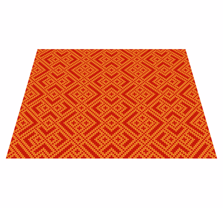 Slavic ornamental pattern red rug - TenStickers