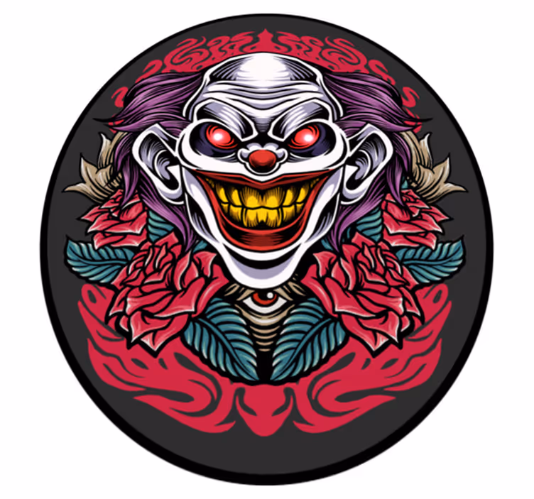 Clown art halloween vinyl rug - TenStickers
