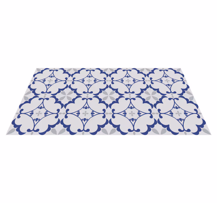 Ornate Symmetrical Pattern tile vinyl rug - TenStickers