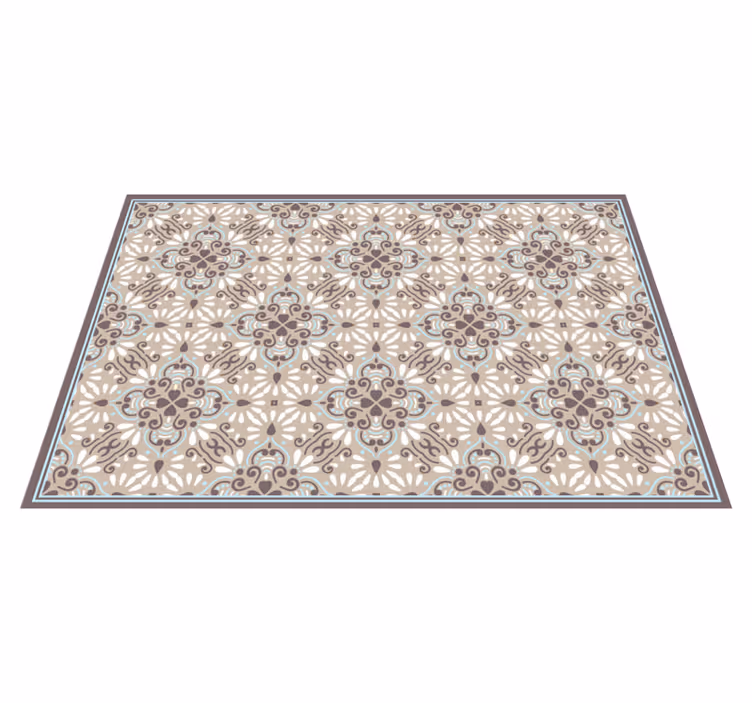 Ornate Patterned Design tile vinyl rug - TenStickers