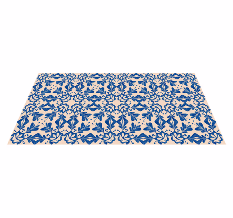 Floral Mosaic Elegance flower vinyl rug - TenStickers