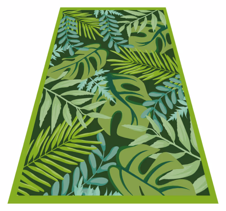 Tropical Foliage Decor flower vinyl rug - TenStickers