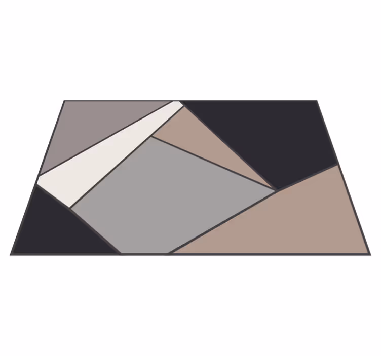 vinyl rug geometric shapes beige geometric - TenStickers