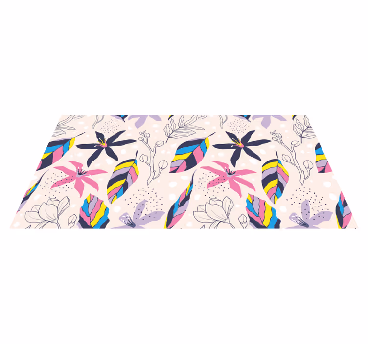 Floral Fantasy flower vinyl rug - TenStickers