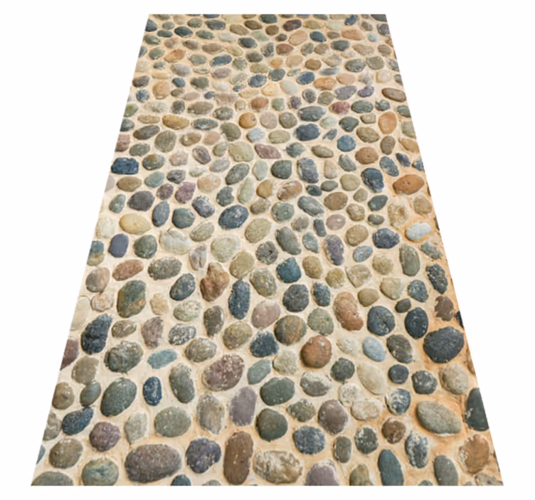 Pebble Artwork textured vinyl rug - TenStickers