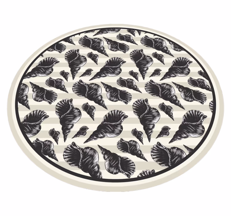 Botanical Foliage Motif flower vinyl rug - TenStickers