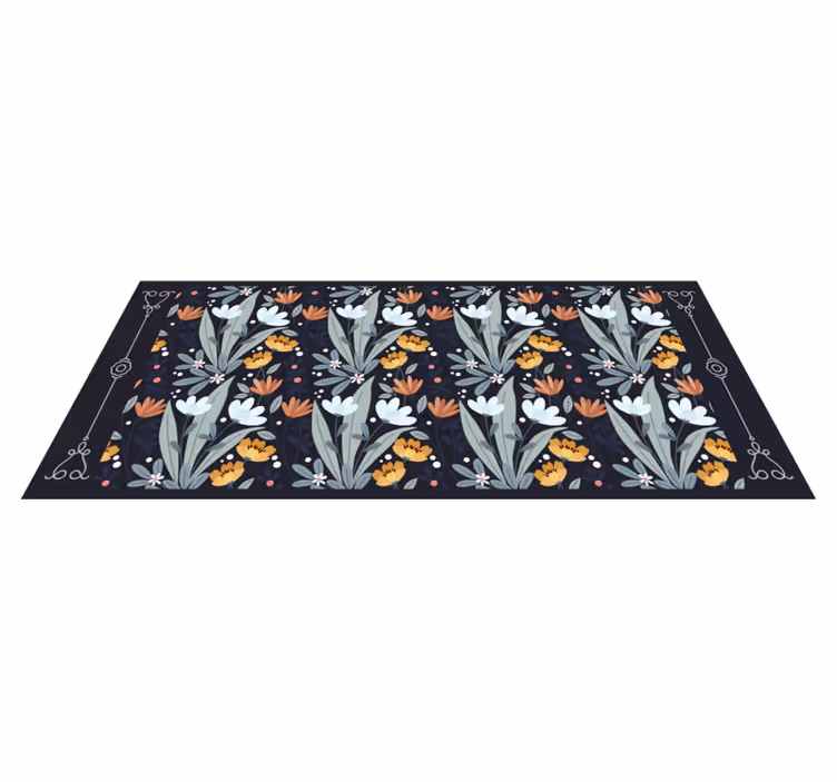 Floral Arrangement Pattern flower vinyl rug - TenStickers
