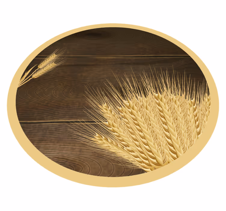 Wheat circle vinyl floor rug - TenStickers
