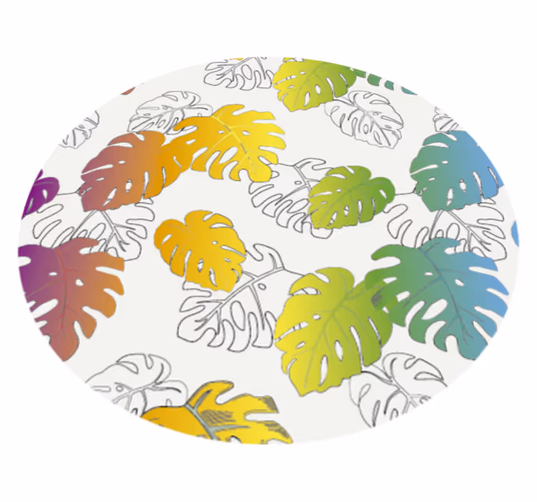 Multicolour monstera pot design nature rug - TenStickers