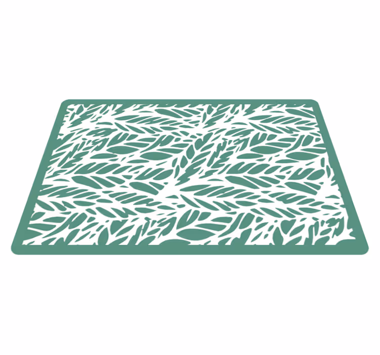 Leafy Elegance flower vinyl rug - TenStickers