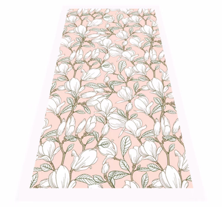 Floral Illustration flower vinyl rug - TenStickers