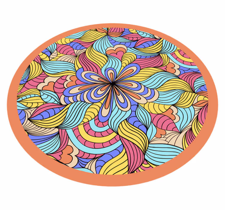 Floral Whirlpool flower vinyl rug - TenStickers