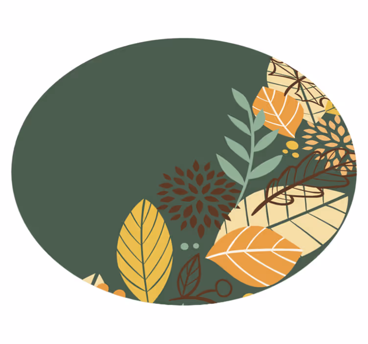 Botanical Pattern Circle flower vinyl rug - TenStickers