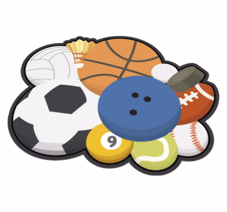 Sports Collage gaming vinyl rug - TenStickers